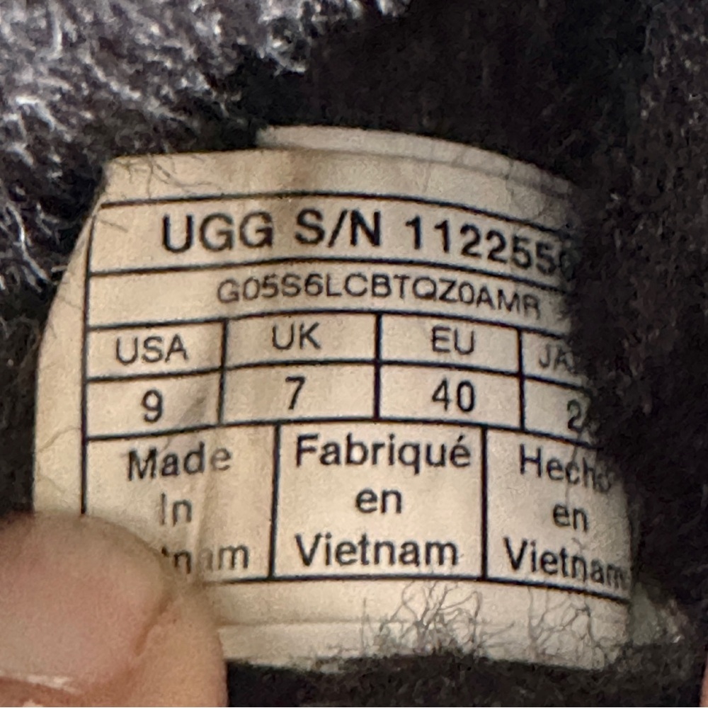 UGG Disquette Platform Slippers Sheepskin And Suede Women's Size 9 Black 1122550 - Picture 11 of 14
